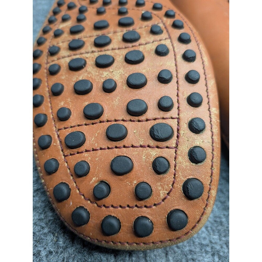 Tod's Women's Leather Driving Loafers Brown Burgundy Size 39 Italy Pebbled Sole - Picture 13 of 16
